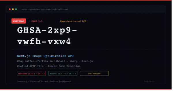 Critical Vulnerability in Next.js - Image Optimization AVIF RCE via libheif Heap Overflow