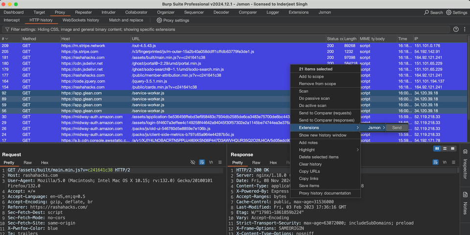 A Burpsuite Extension For JS Reconnaissance - Jsmon